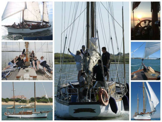 Collage de grupos en travesía en velero