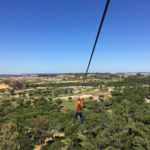 Vista aérea desde tirolina en Andévalo